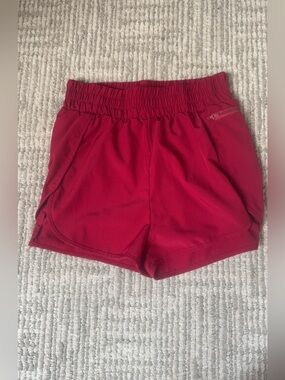 Lalala Crimson Elastic-Waist Athletic Shorts